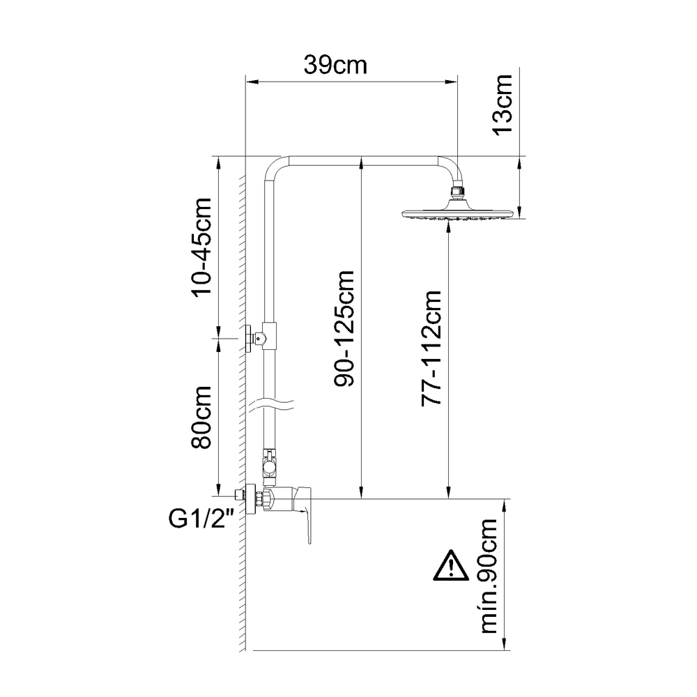 Conjunto de duche extensível Go!2 preto