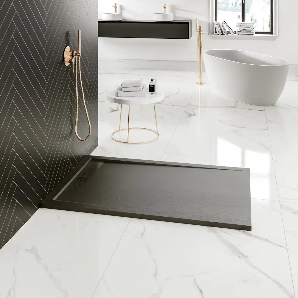 Base chuveiro carga mineral Stone 160x80 antracite